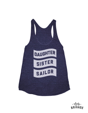 Daughter, Sister, Sailor Racerback Tank