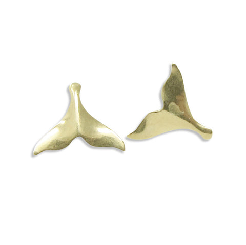 Gold Mermaid Tail earrings on white background