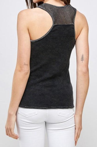 Waffle Thermal Tank with mesh in charcoal back