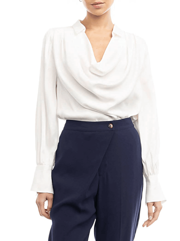 Swanky Collared Cowl Blouse