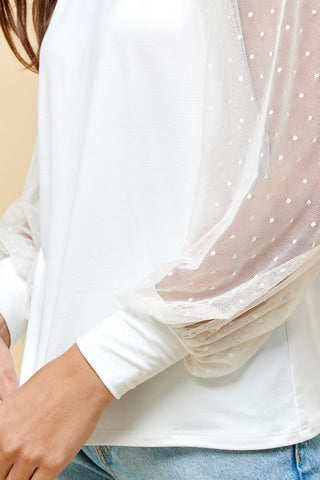 Lace Bishop Sleeve Blouse