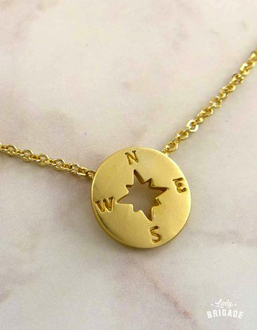 gold compass necklace