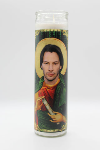 Parody Prayer Candle Featuring Keanu Reeves