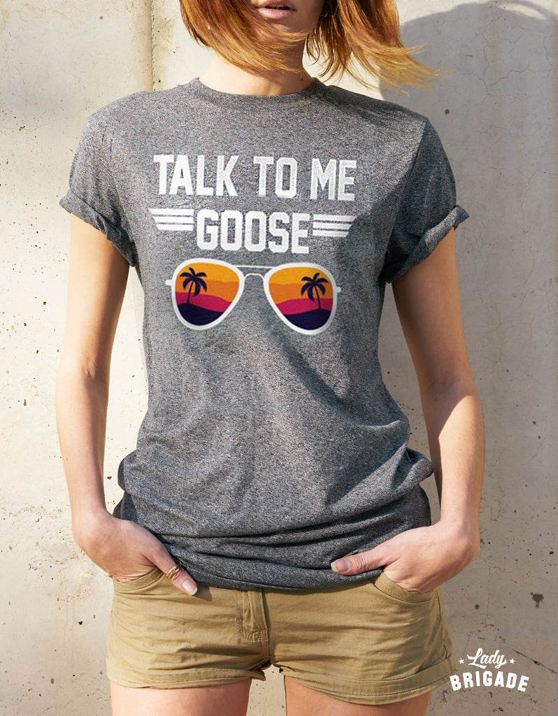 Talk To Me Goose Gray T-shirt Top Gun