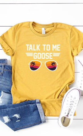 Talk To Me Goose Yellow T-Shirt Top Gun